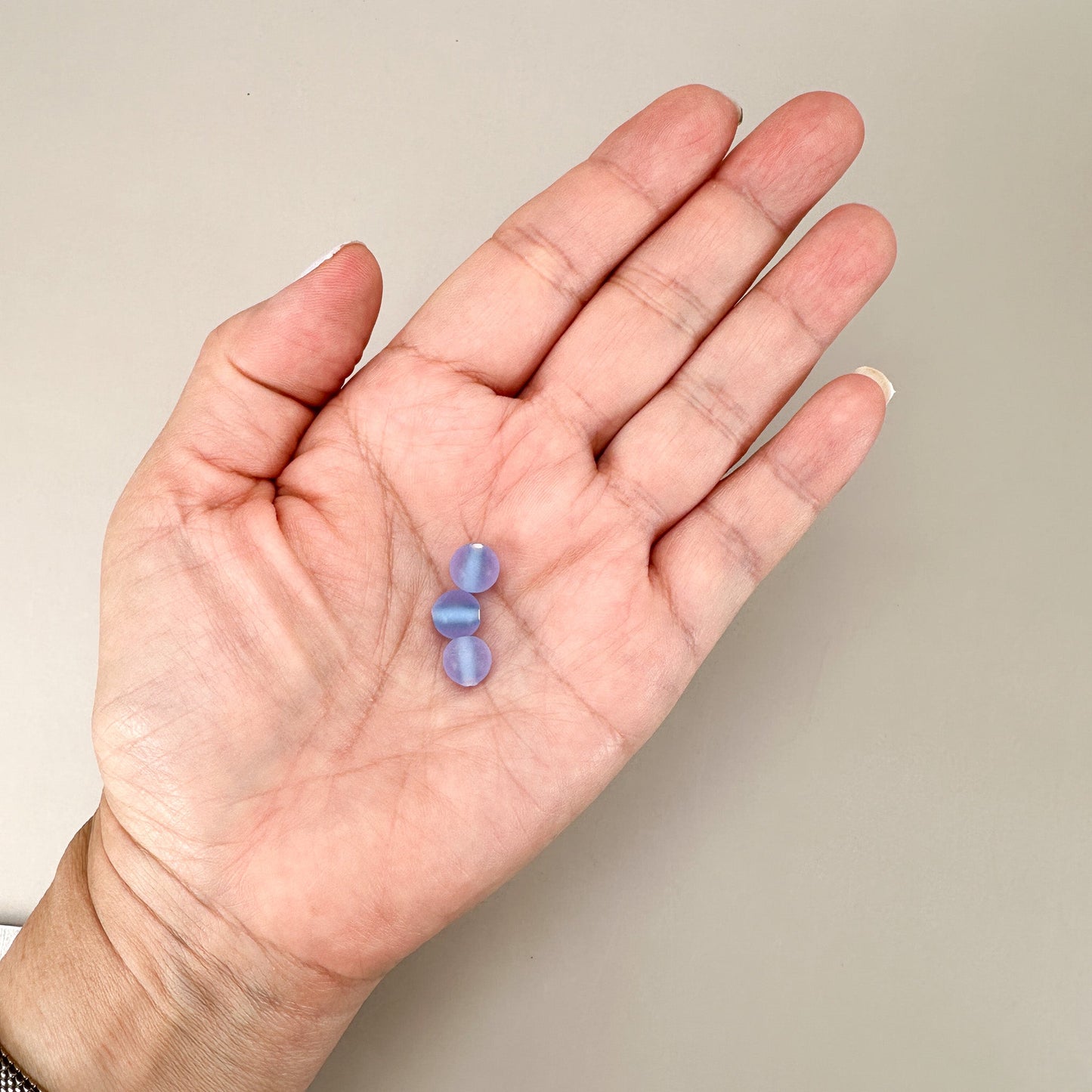 Vintage Handmade Czech Lampwork 8mm Matte Alexandrite/Blue Glass Bead - 1 pc. (Z795)-The Bead Gallery Honolulu