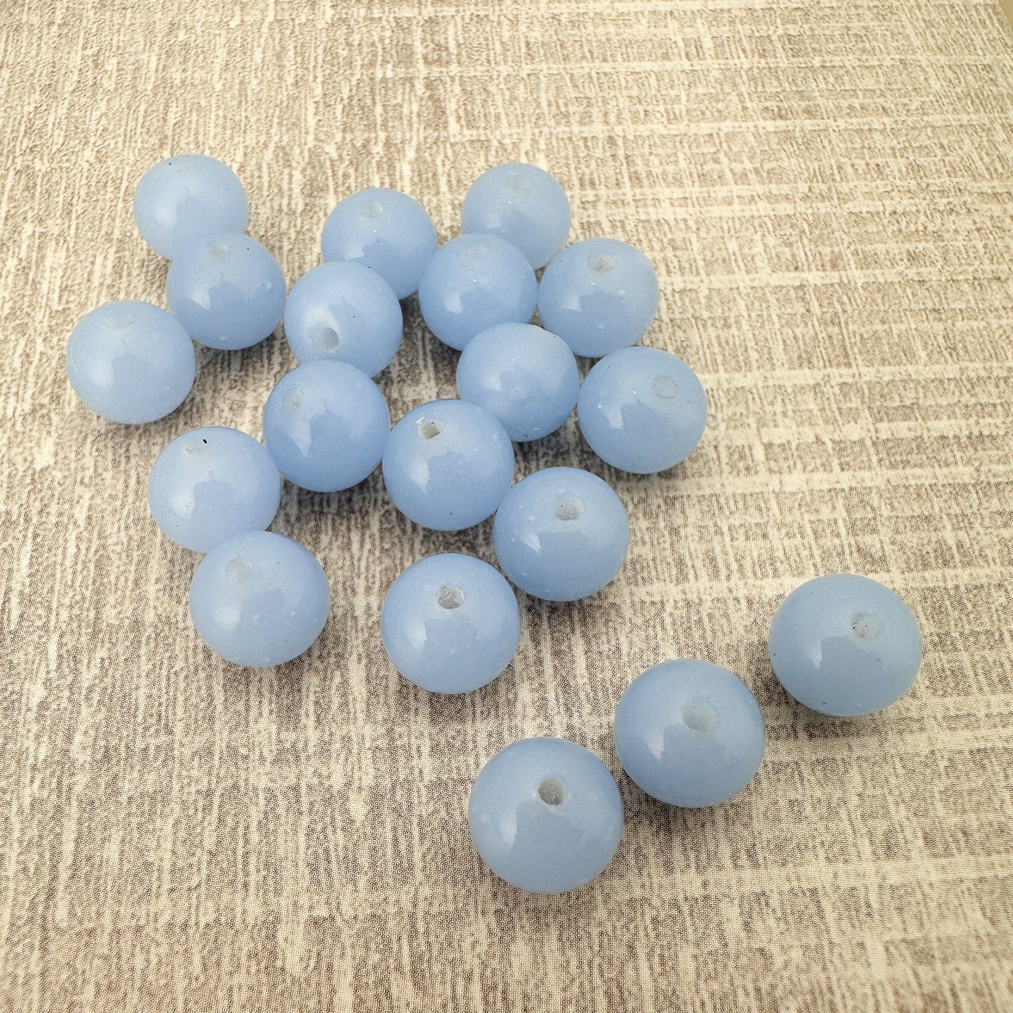 Vintage Handmade Japanese Lampwork 9-10mm Light Blue Round Glass Bead - 1 pc. (Z144)-The Bead Gallery Honolulu