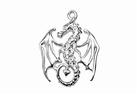 Winged Dragon Charm (2 Metal Options Available) - 1 pc.