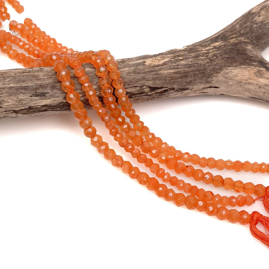 Carnelian 4.5mm Faceted Rondelle Bead - 7.25" Strand
