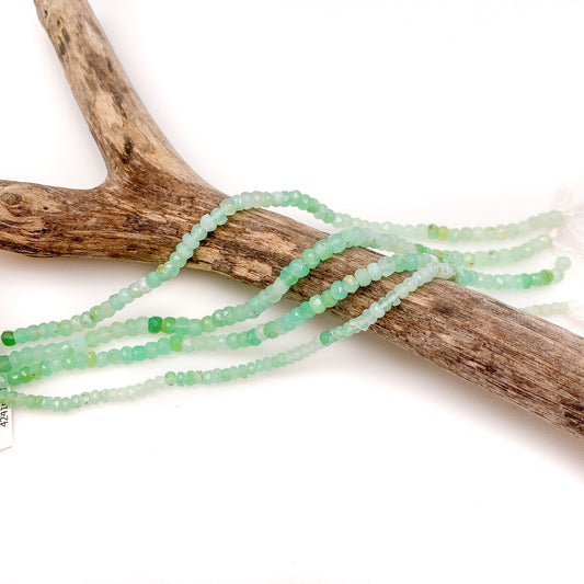 Green Opal Strand - Faceted Rondelle (2 sizes available)