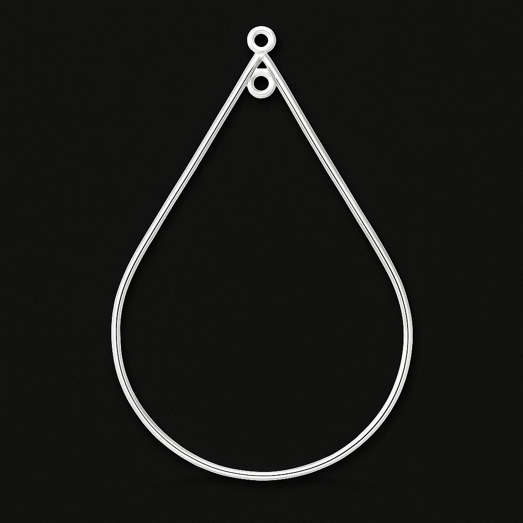 Chandelier Teardrop 40x27mm Frame - Sterling Silver (1 pc/M378) - The Bead Gallery Honolulu