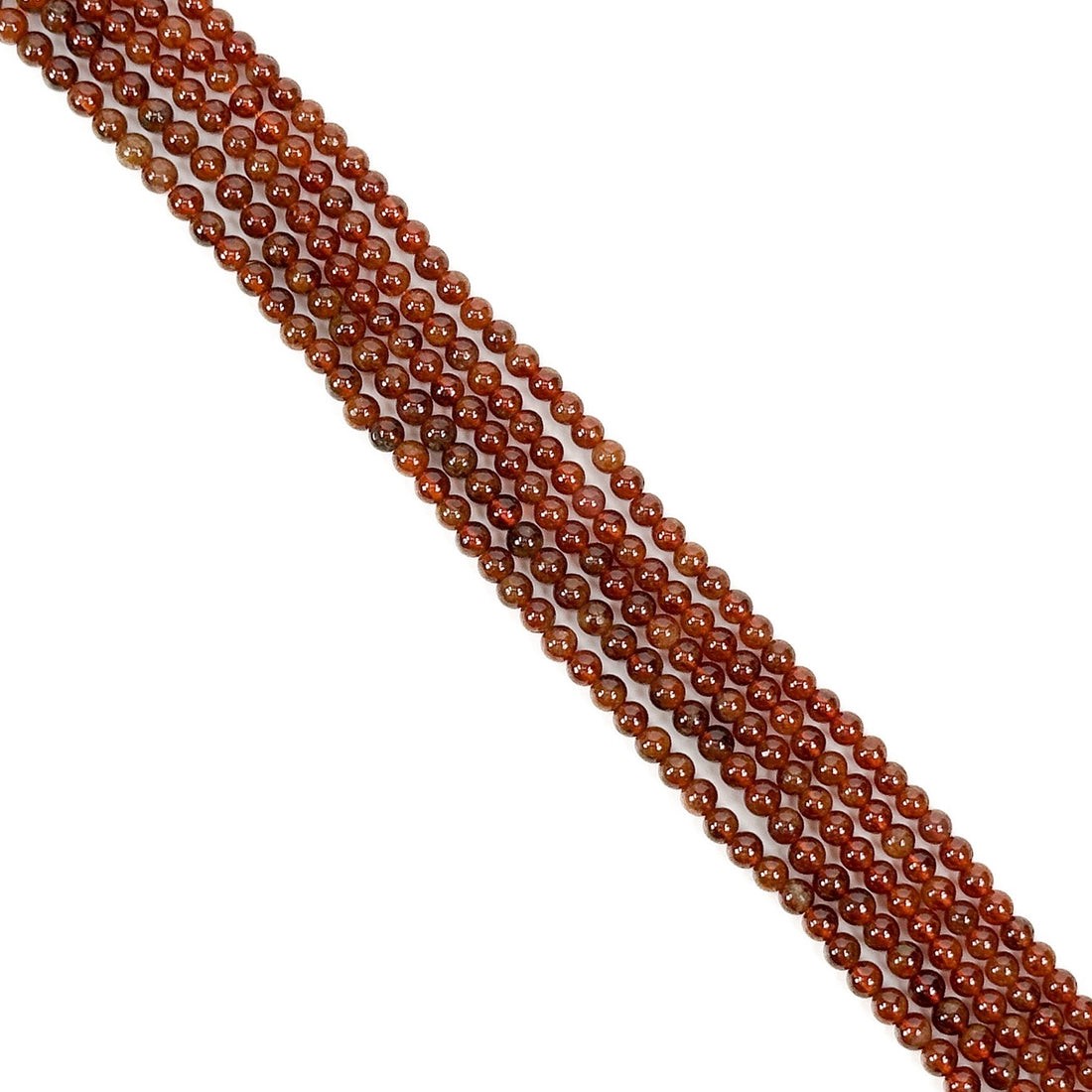 Hessonite Garnet 4mm Round Bead - 7.5 Strand (GEM1978) - The Bead Gallery Honolulu