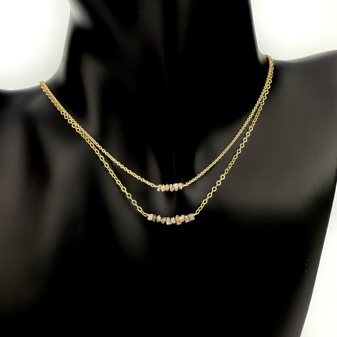 Inspiration-Project: Raw Diamond Layered Bar Necklace-The Bead Gallery Honolulu | Maelify