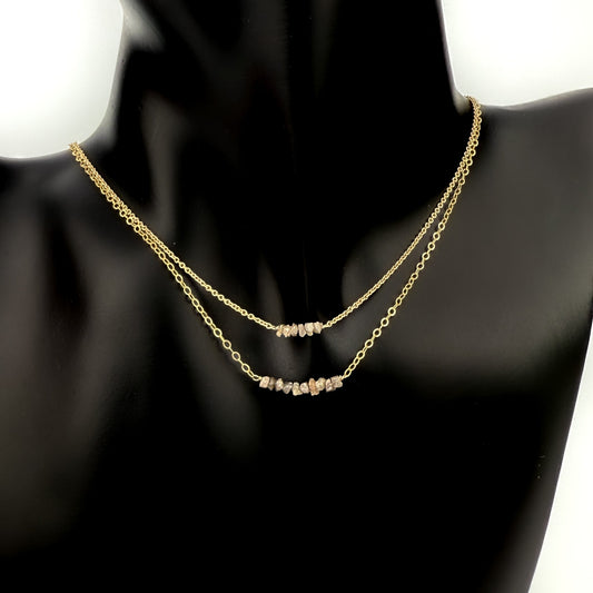 Inspiration-Project: Raw Diamond Layered Bar Necklace-The Bead Gallery Honolulu | Maelify