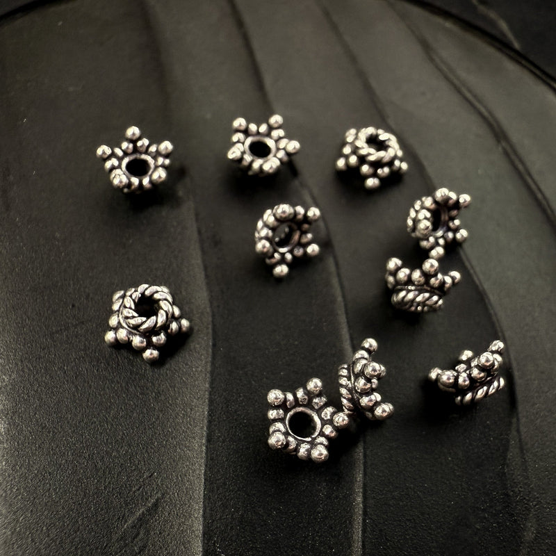The Whisper of Stars: Elevating Your Designs with Bali Silver Starry Bead Caps