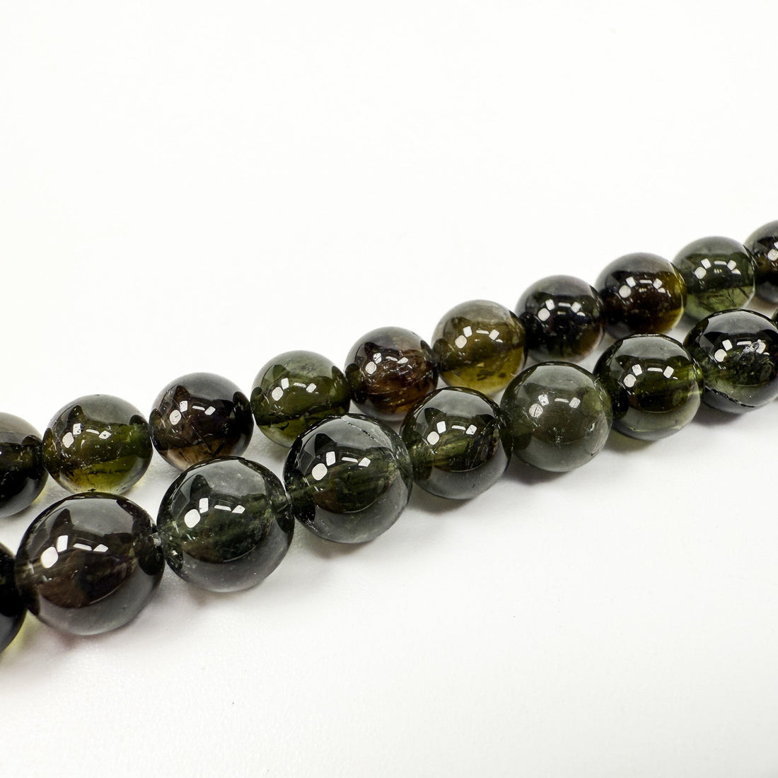 Green Tourmaline 6mm Smooth Round Bead - 8 Strand (GEM2334) - The Bead Gallery Honolulu
