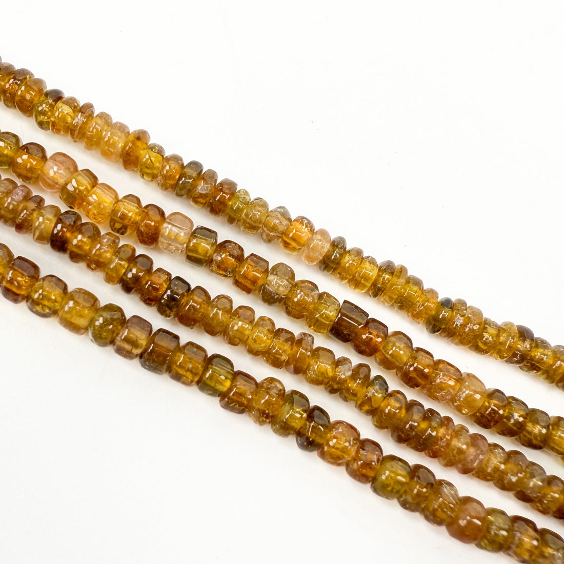WITH KILEY - Yellow Tourmaline 3.5-4mm Rustic Rondelle Bead - 8 Strand (GEM1877) - The Bead Gallery Honolulu