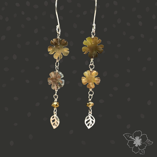 Inspiration-PROJECT: Shell Sakura Flower Earring with Leaf-The Bead Gallery Honolulu | Maelify