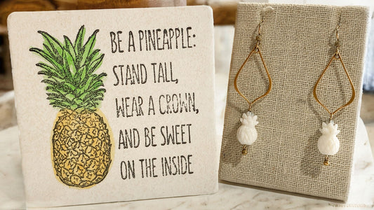 pineapple bead earrings