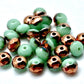 3x5mm Minty Blue Green and Copper Czech Glass Rondelle Bead - 3.75" Strand-The Bead Gallery Honolulu