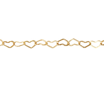 3.8mm x 2.8mm Interlocking Heart Chain - Silver | Gold (1 in/CH375)-The Bead Gallery Honolulu