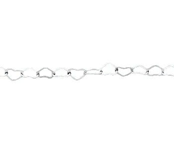 3.8mm x 2.8mm Interlocking Heart Chain - Silver | Gold (1 in/CH375)-The Bead Gallery Honolulu