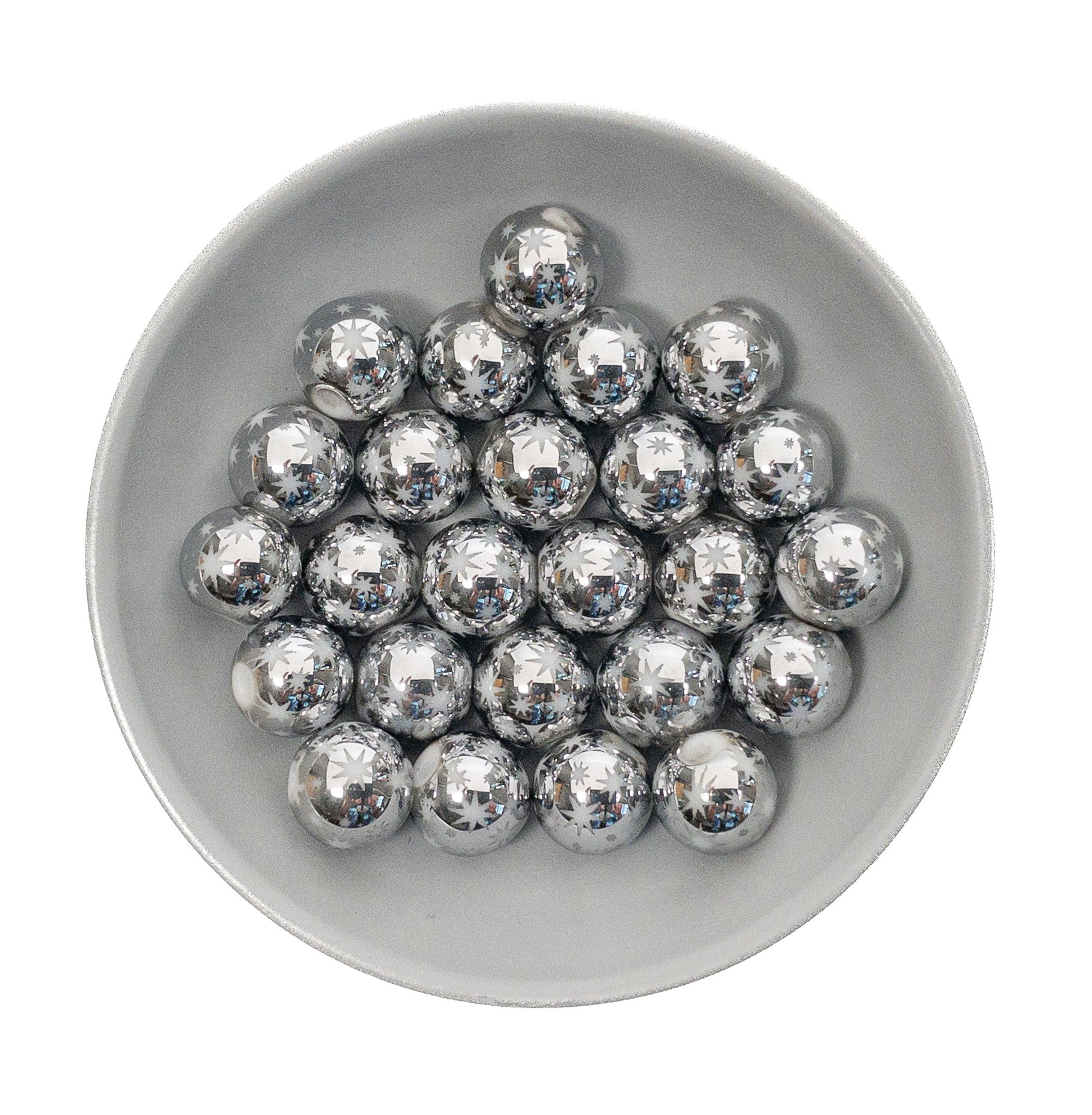 10mm Plated Glass Round Bead with Star Design (2 Colors Available) - 25 pcs.