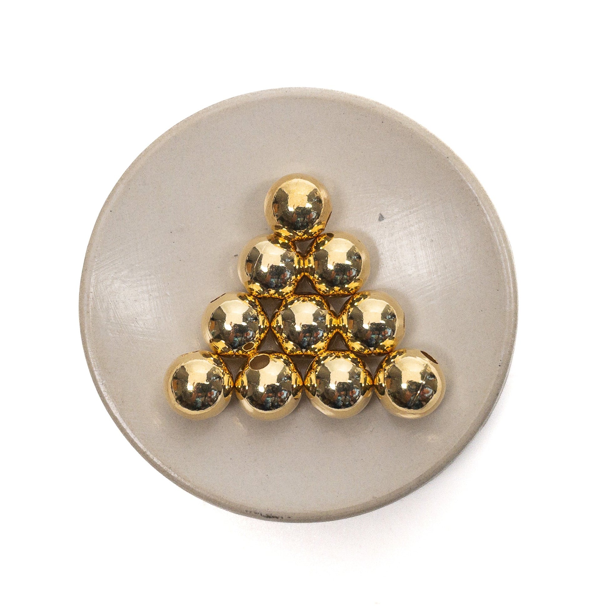 10mm Seamed Round Bead (Gold Plated) - 10 pcs.