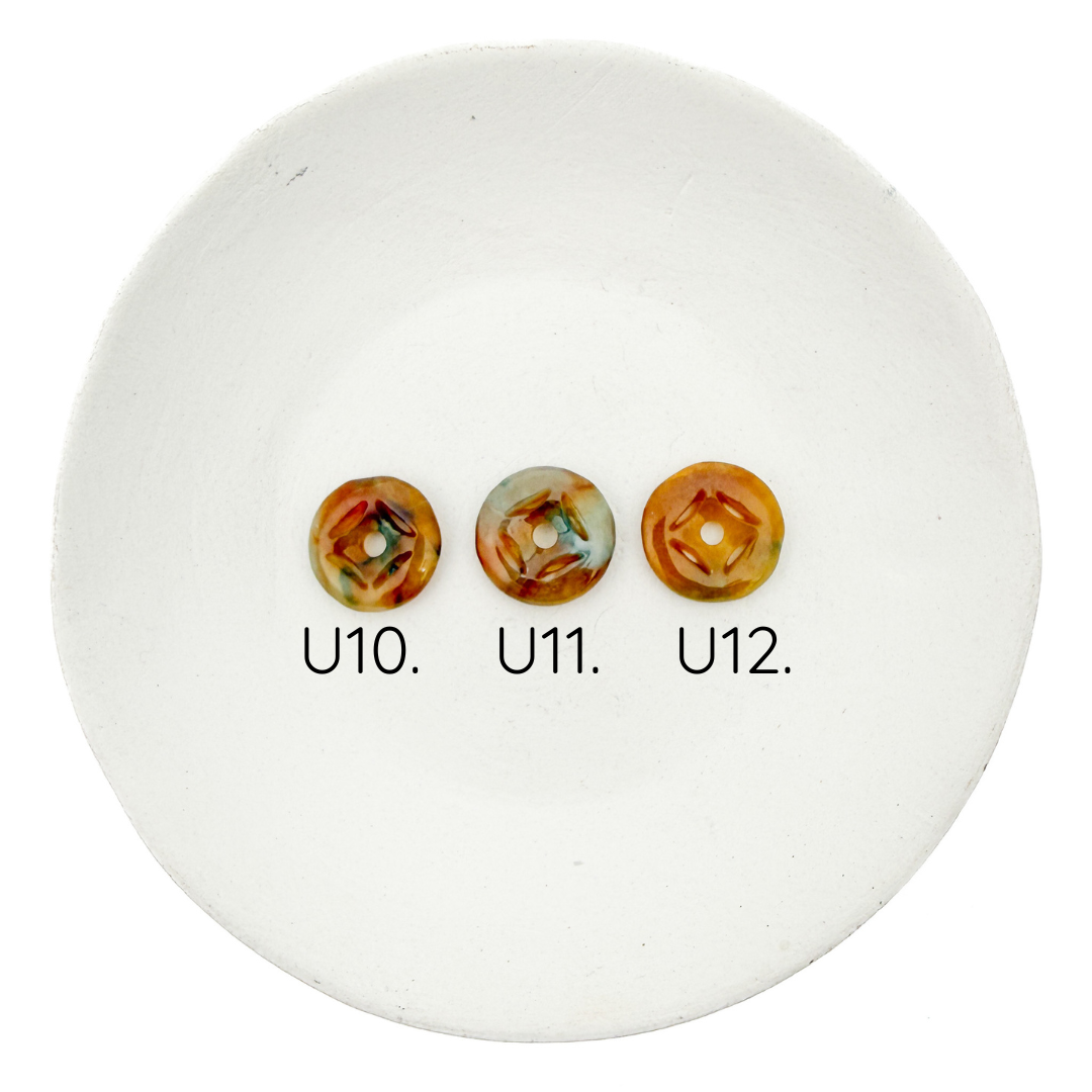 Jadeite Carved Donut Money Coin Charm (1 pc/P3459)