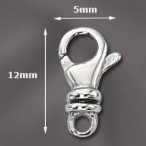 12mm Swivel Lobster Clasp - Silver (S130)-The Bead Gallery Honolulu