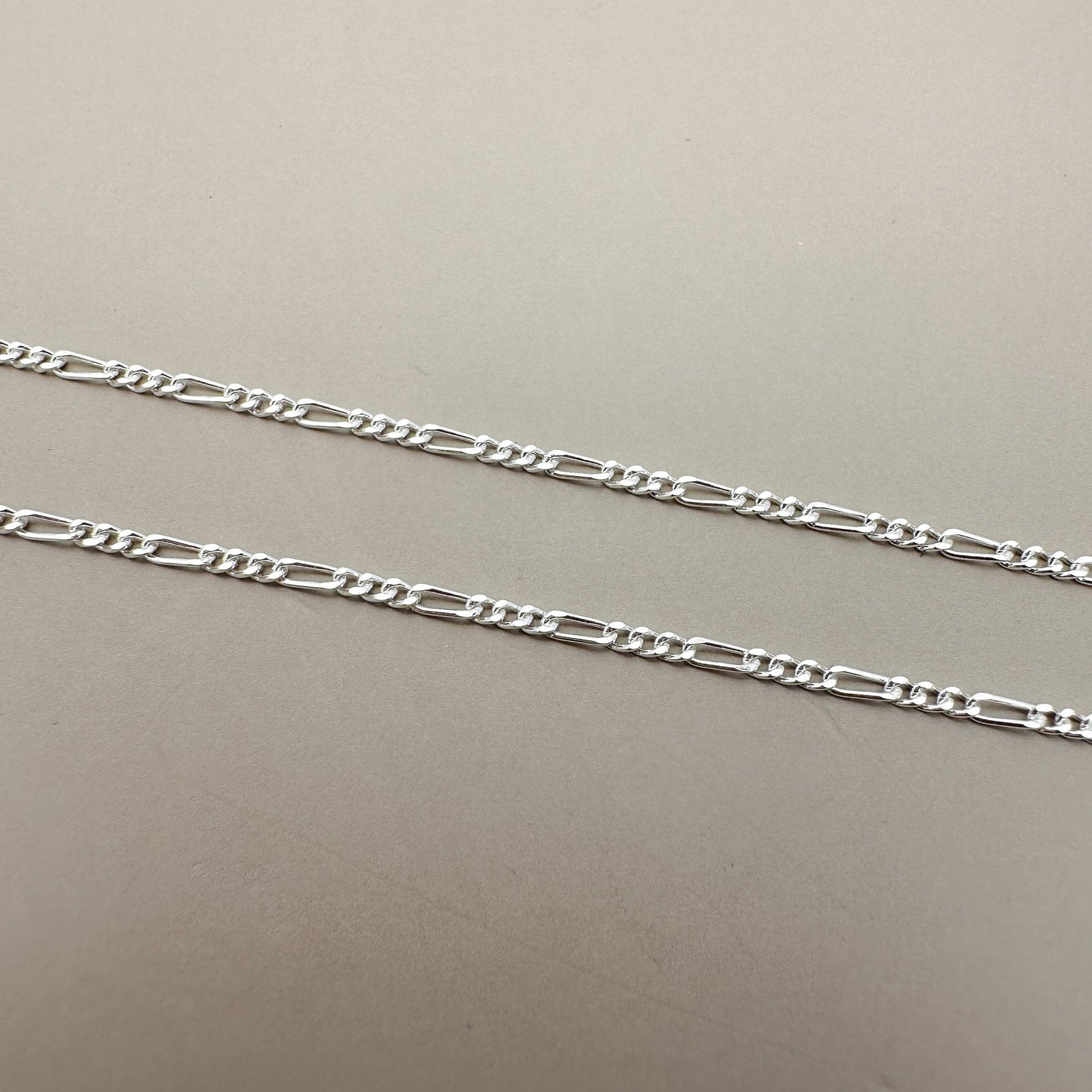 18" Figaro Chain 1.5mm Finished Chain (Sterling Silver) - 1 pc. (M42)-The Bead Gallery Honolulu