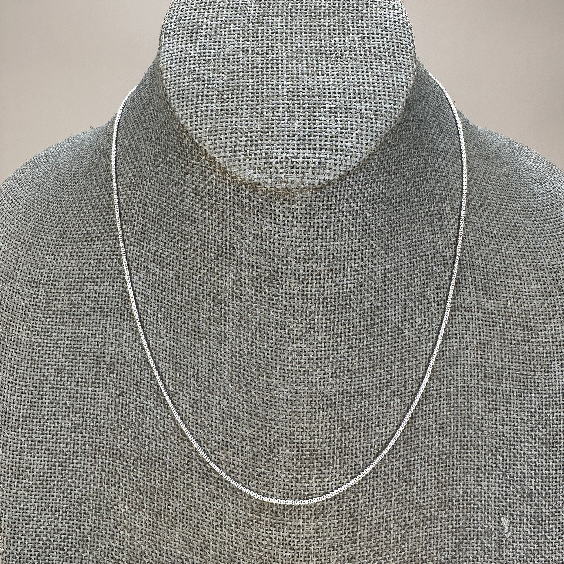 18" Round Box Chain 1mm Finished Chain (Sterling Silver) - 1 pc. (M933)-The Bead Gallery Honolulu