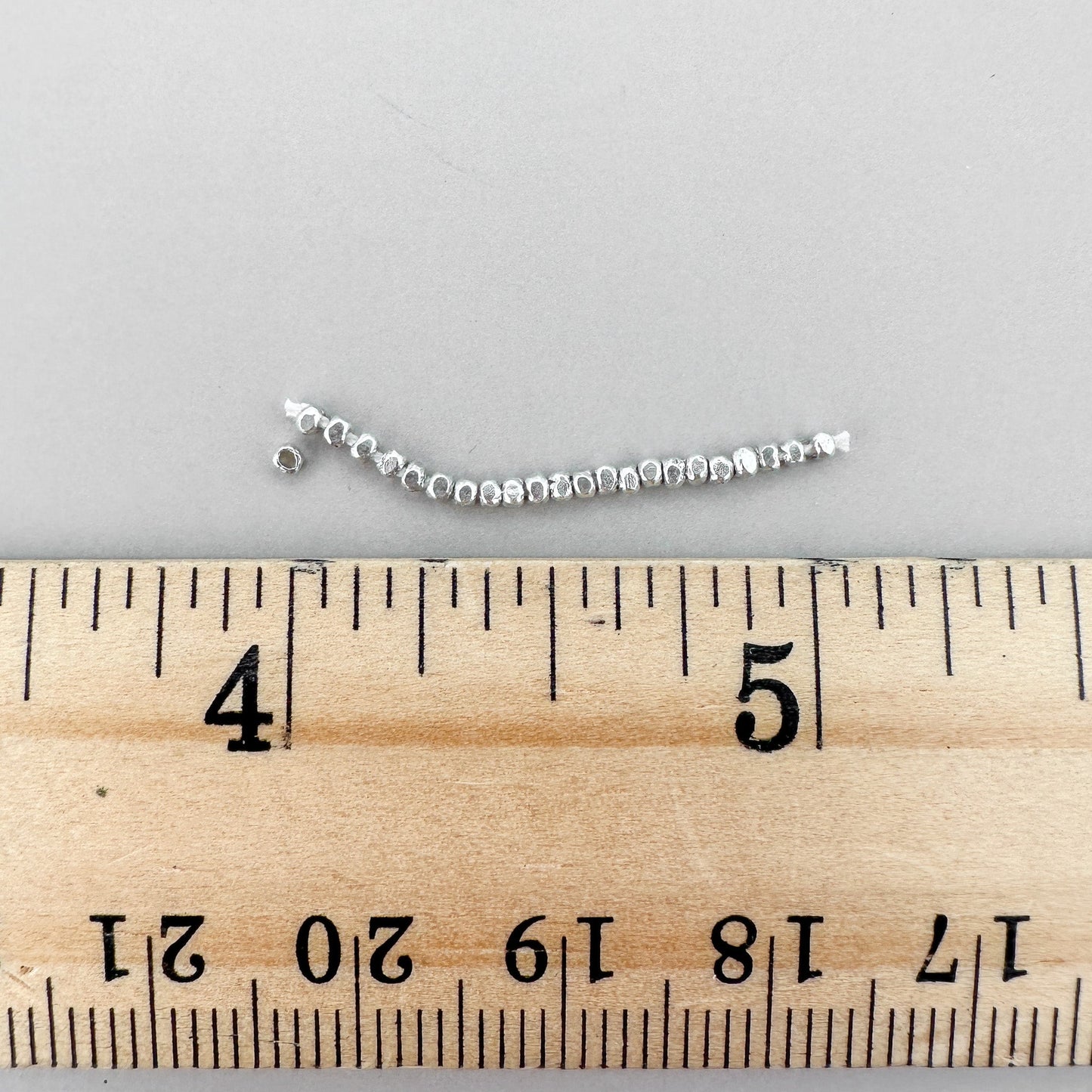 1.5mm Faceted Bead (Thai Silver) - 1 INCH (M176)