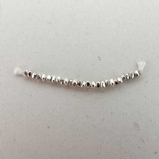 1.5mm Faceted Rondelle Bead (Thai Silver) - 1 INCH (M1855)