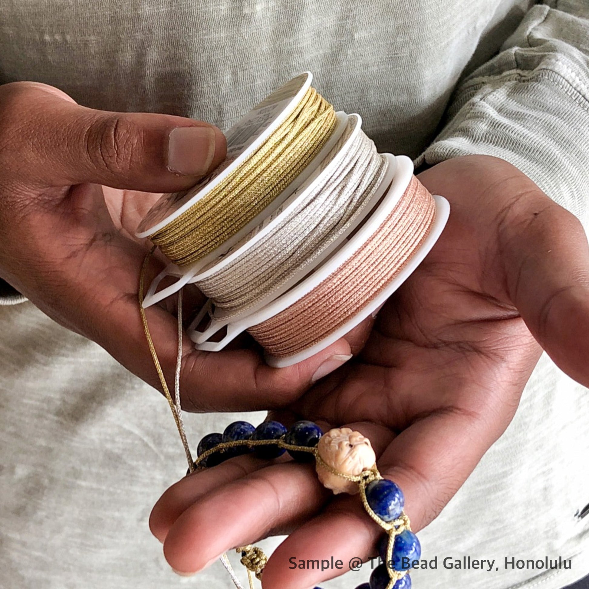 1mm Chinese Knotting Cord Metallics (3 Colors Available) - 6.5 yard spool-The Bead Gallery Honolulu