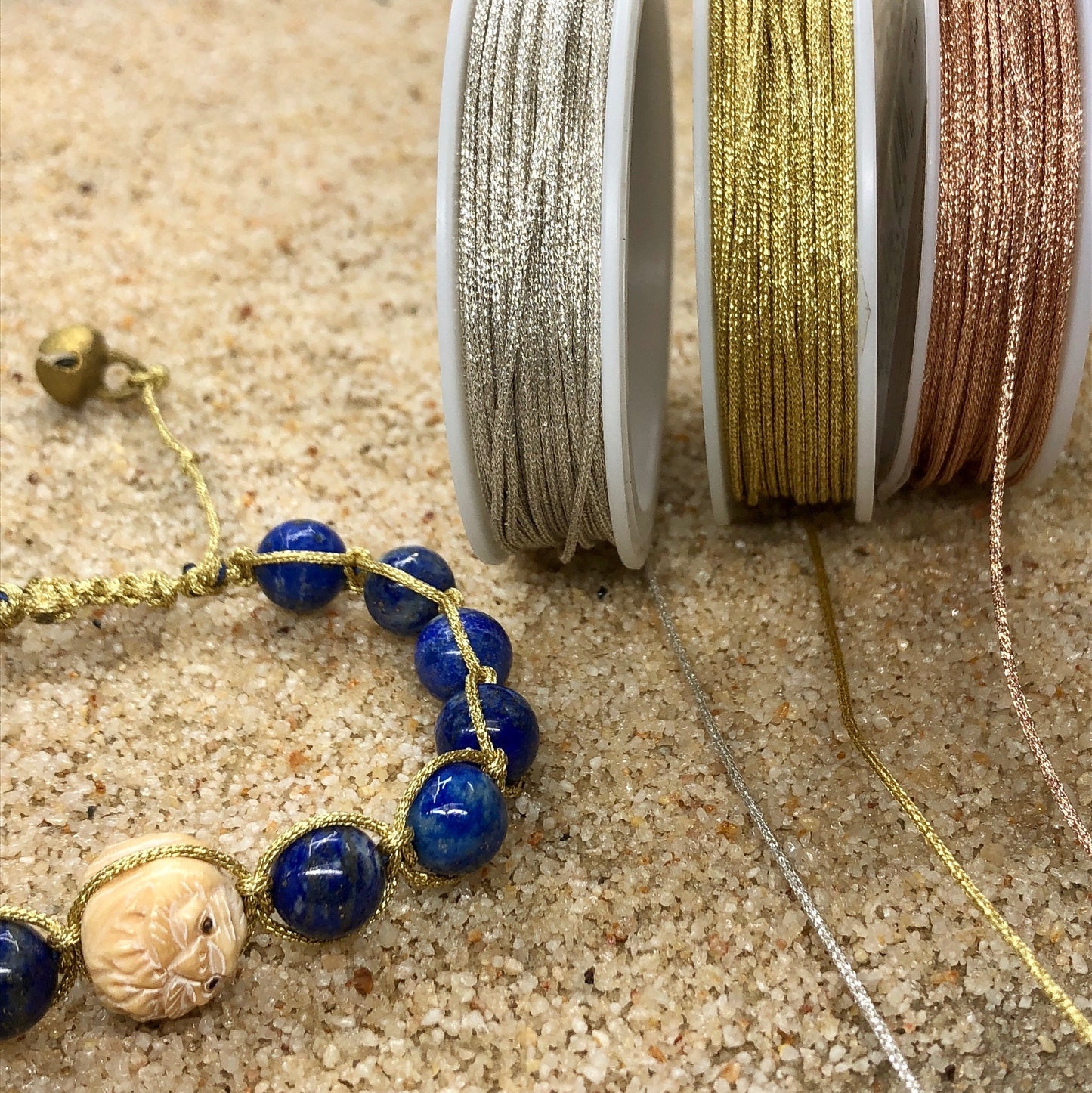 1mm Chinese Knotting Cord Metallics (3 Colors Available) - 6.5 yard spool