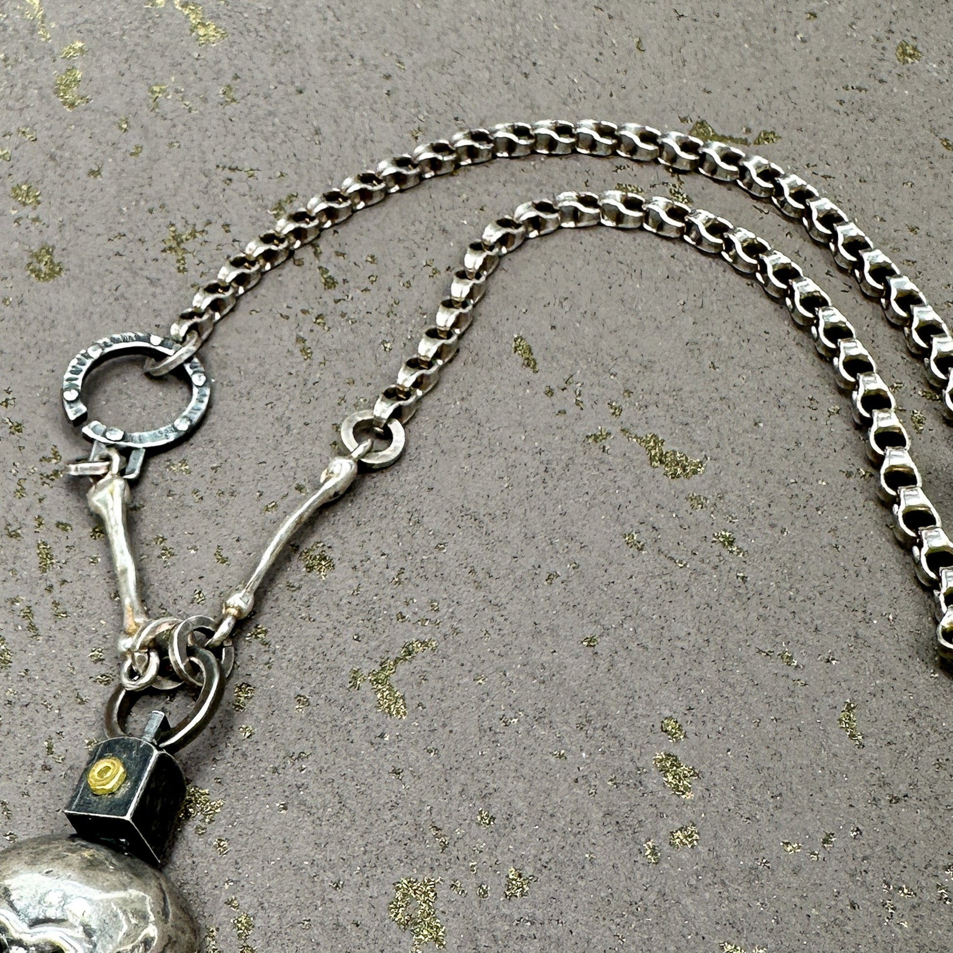 20" Chunky Skull Mixed Metal Necklace - 1 pc.-The Bead Gallery Honolulu