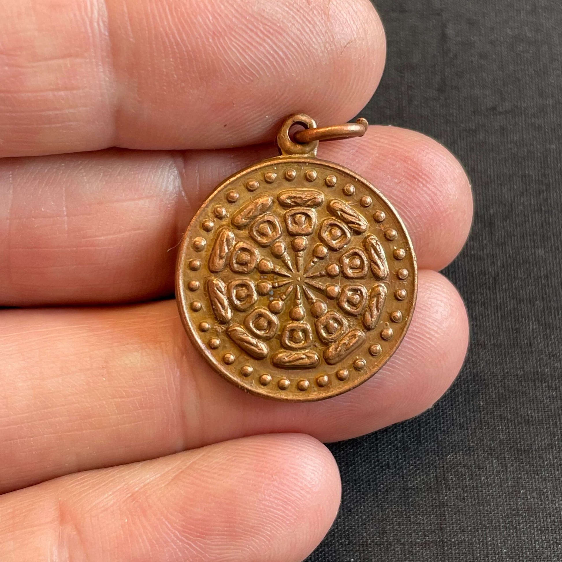 22mm Dharma Wheel Gold Plated Pendant - 1 pc.-The Bead Gallery Honolulu