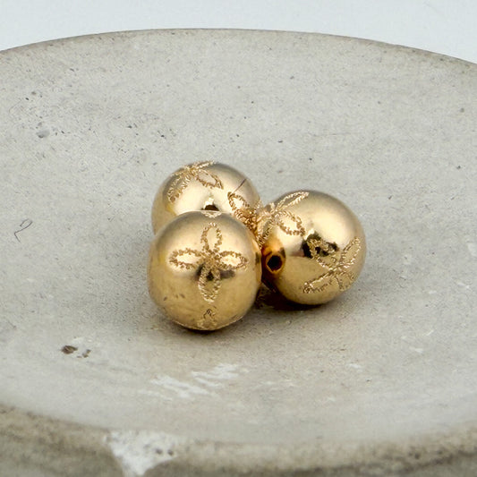 8mm 4-Petal Stardust Flower Bead - Gold Filled (M2077)-The Bead Gallery Honolulu