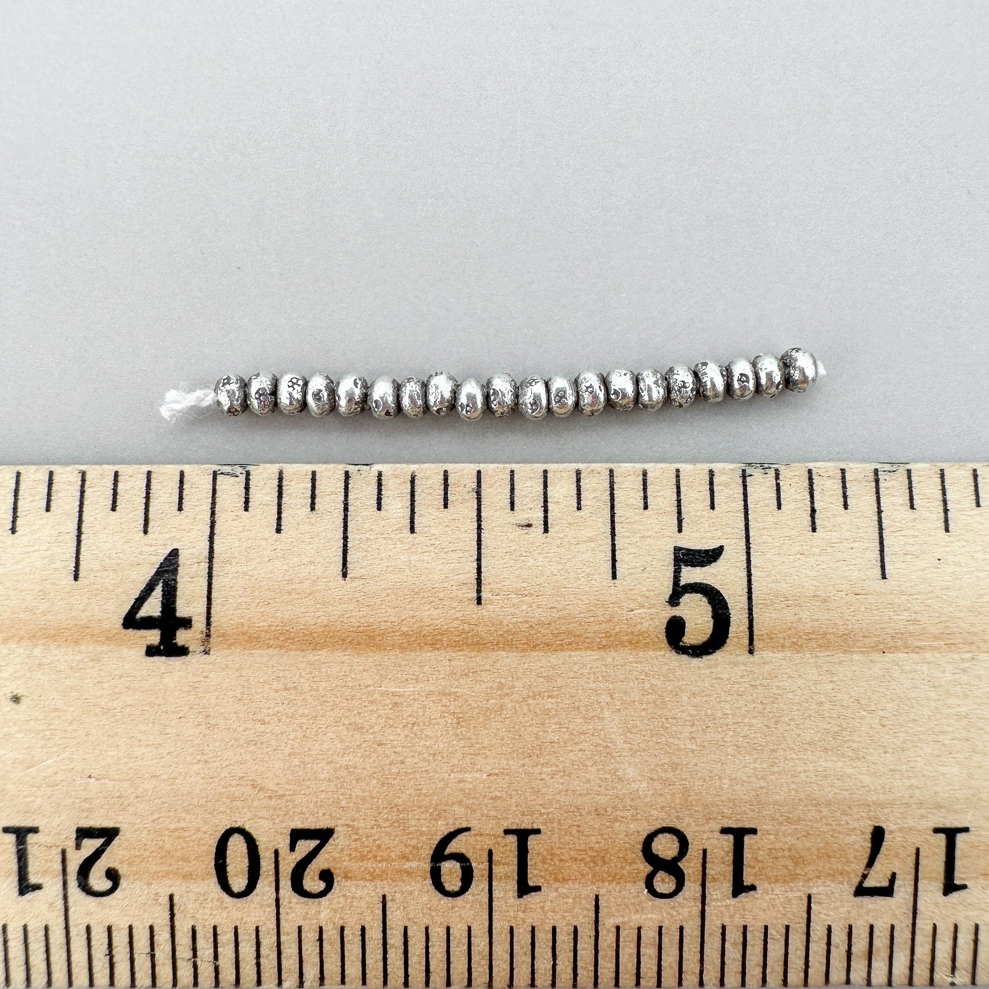 2.2mm Hand Stamped Antique Thai Silver Rondelle Bead - 20 pcs. (M1921)-The Bead Gallery Honolulu