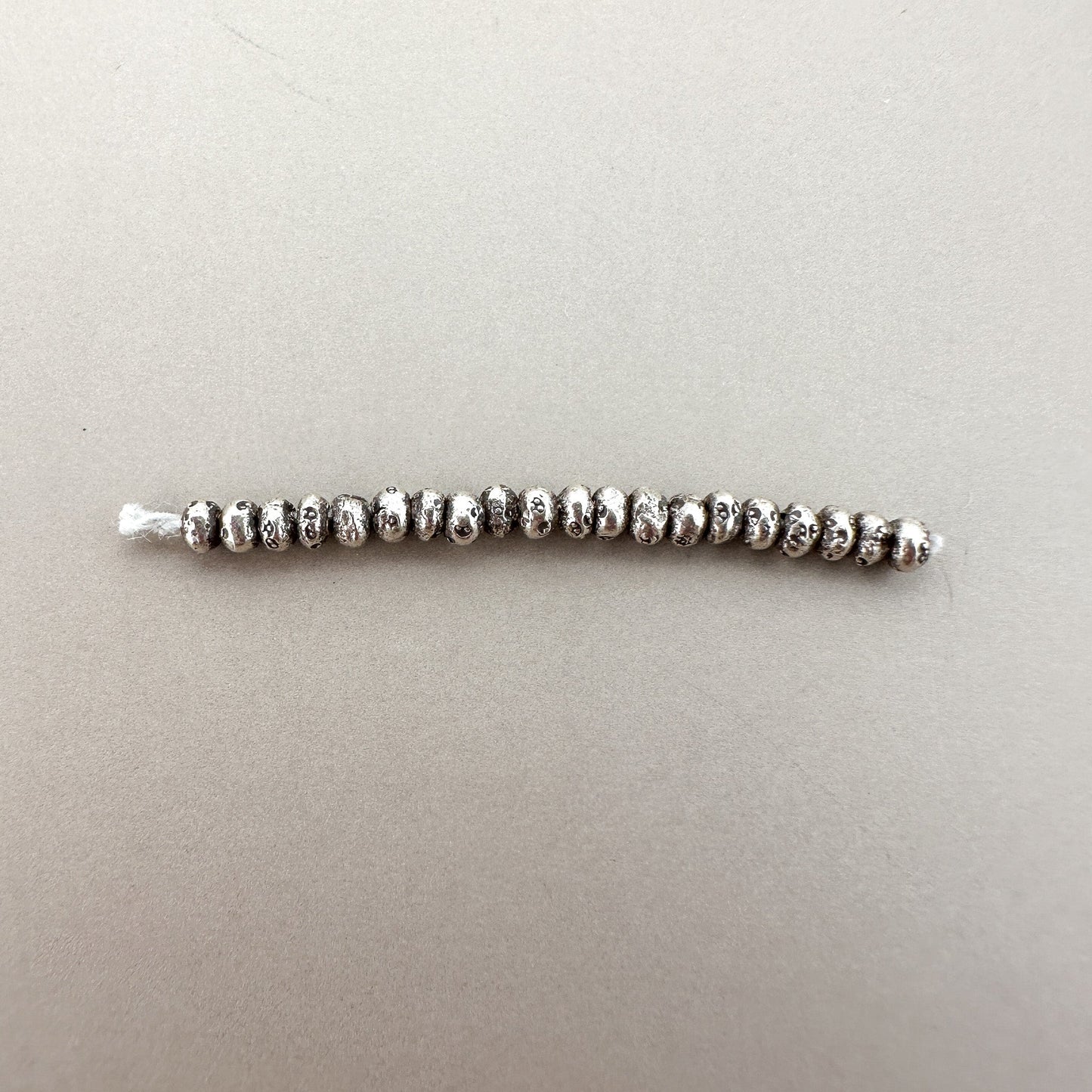 2.2mm Hand Stamped Antique Thai Silver Rondelle Bead - 20 pcs. (M1921)-The Bead Gallery Honolulu