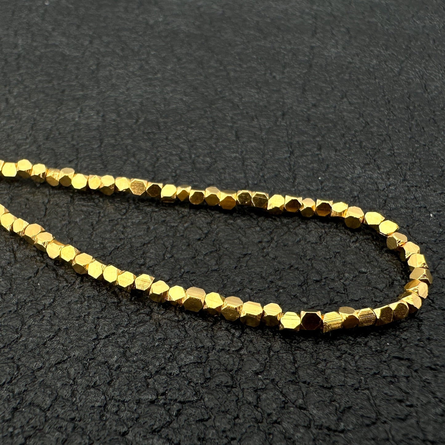 2.5mm Gold Vermeil Cornerless Cube - 16.75" Strand (GEM2279)-The Bead Gallery Honolulu