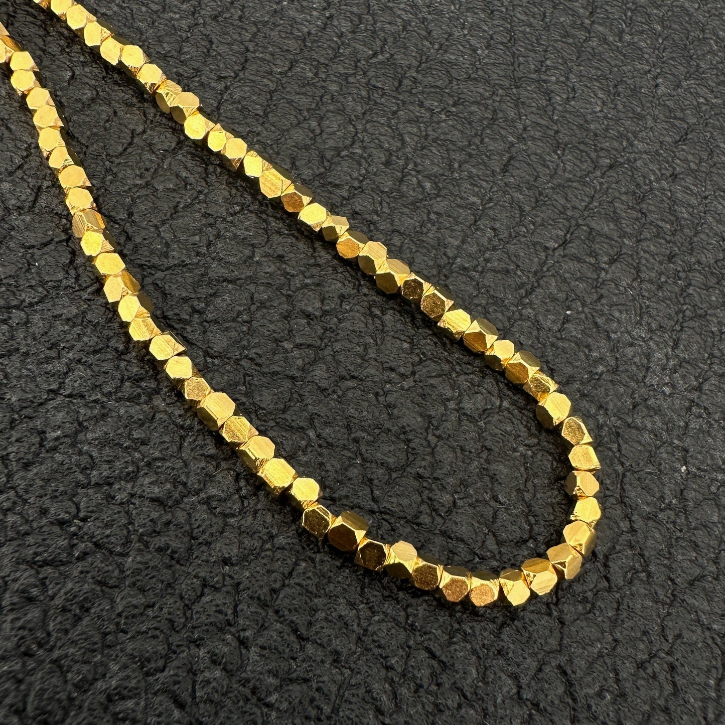 2.5mm Gold Vermeil Cornerless Cube - 16.75" Strand (GEM2279)-The Bead Gallery Honolulu