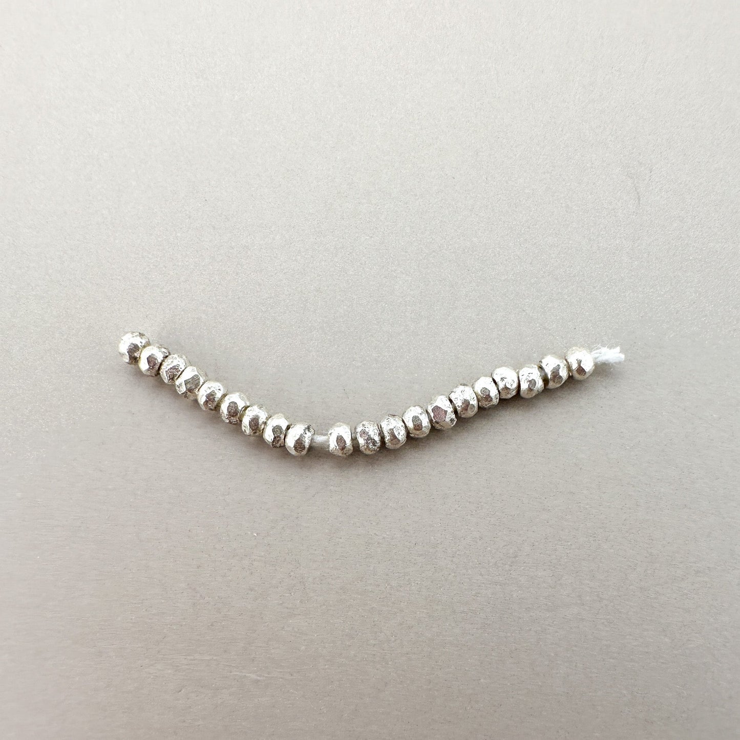 2mm Faceted Bead (Thai Silver) - 1 INCH (M172)