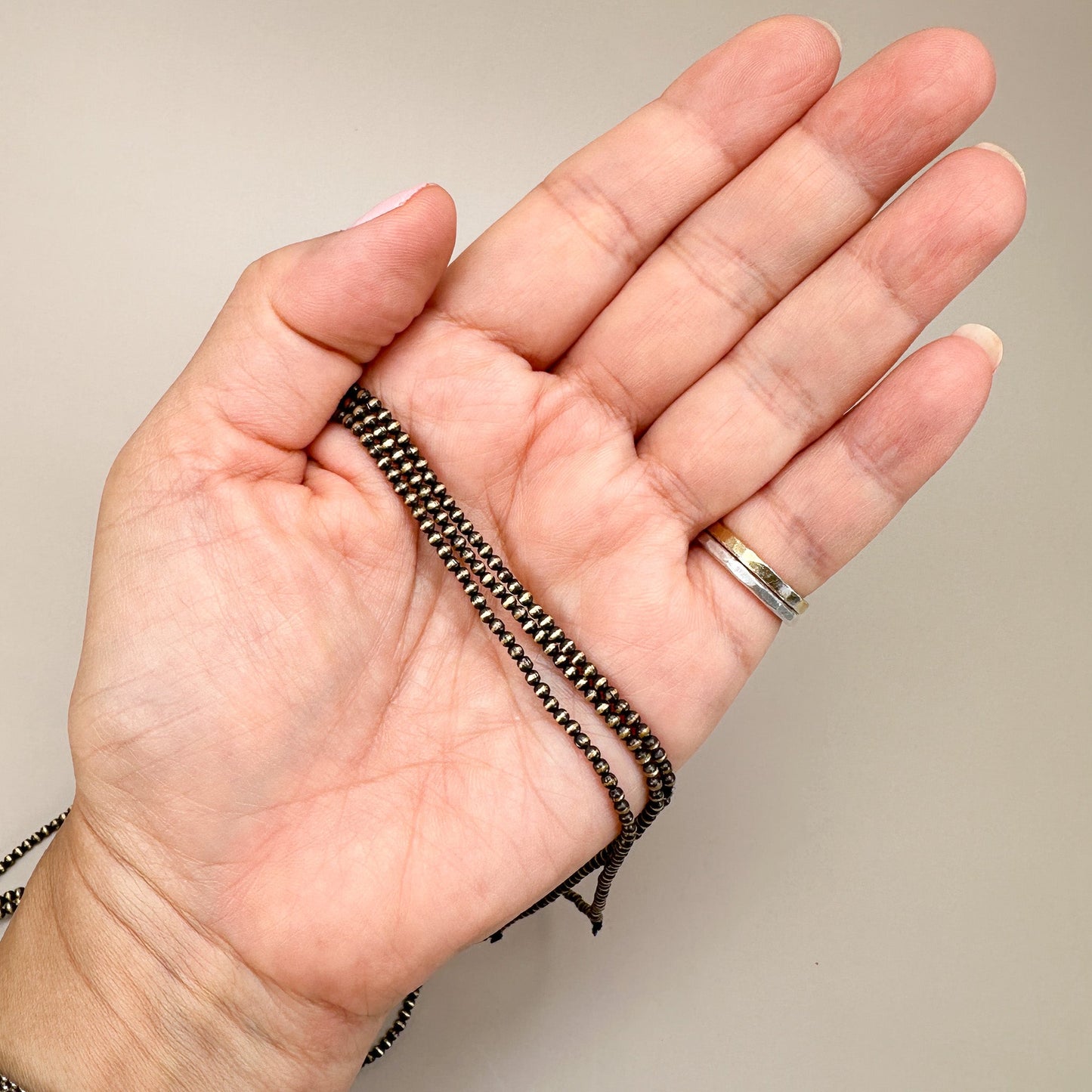 2mm Round Patina Belly Brass Metal Bead - 25" Strand (GEM2232)-The Bead Gallery Honolulu