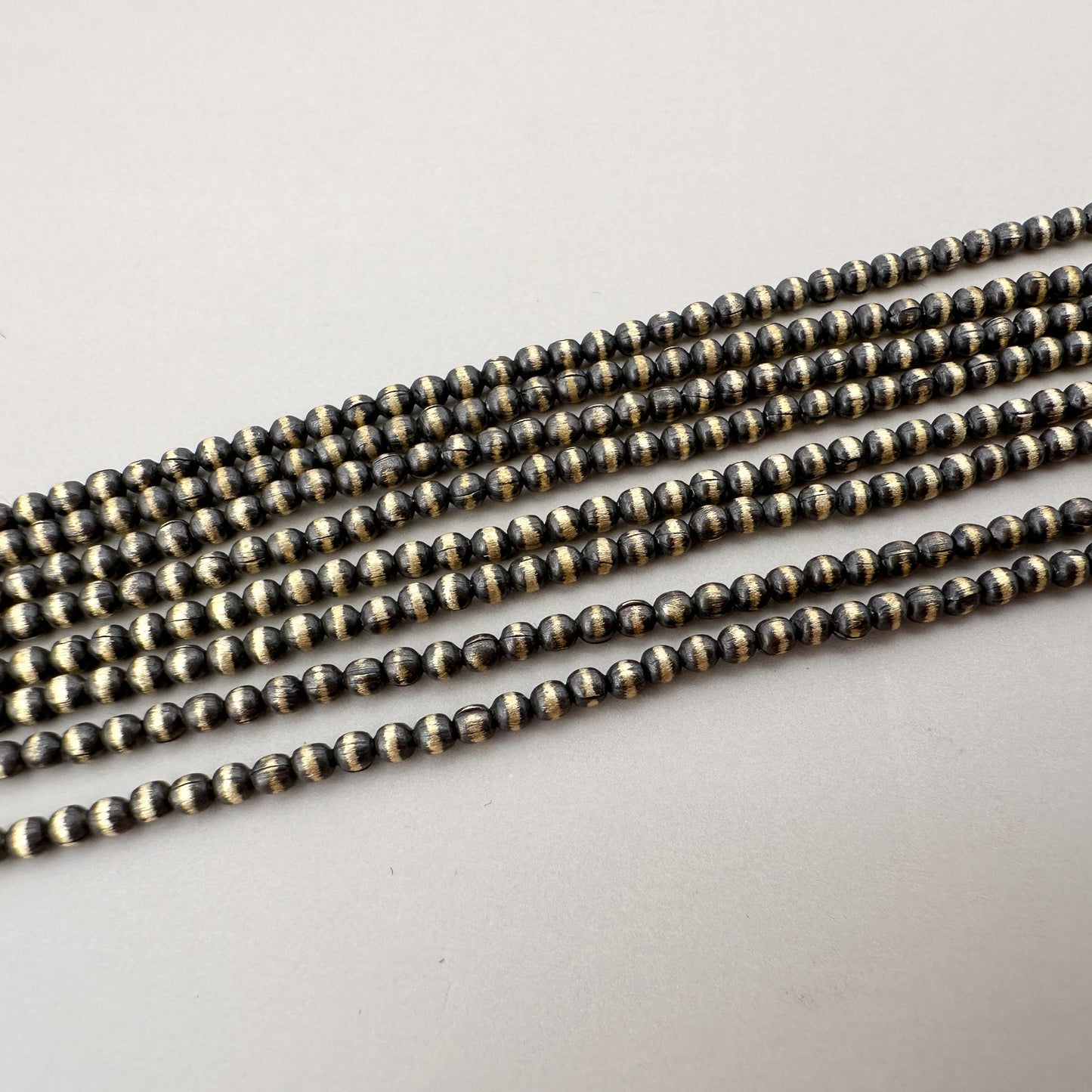 2mm Round Patina Belly Brass Metal Bead - 25" Strand (GEM2232)-The Bead Gallery Honolulu