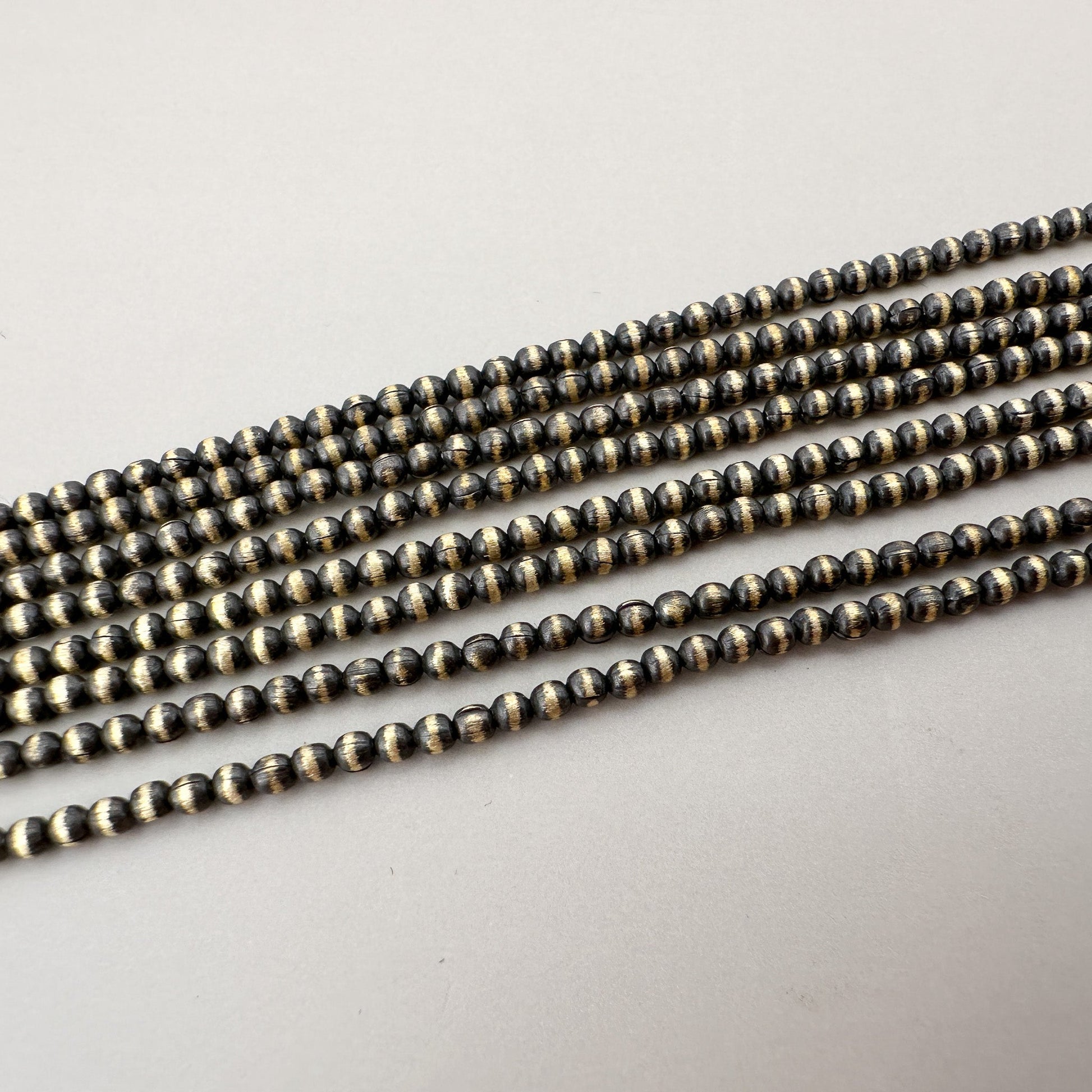 2mm Round Patina Belly Brass Metal Bead - 25" Strand (GEM2232)-The Bead Gallery Honolulu