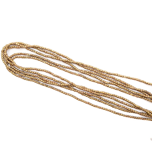 2mm Rustic Round Bead (Brass) - 13" Strand
