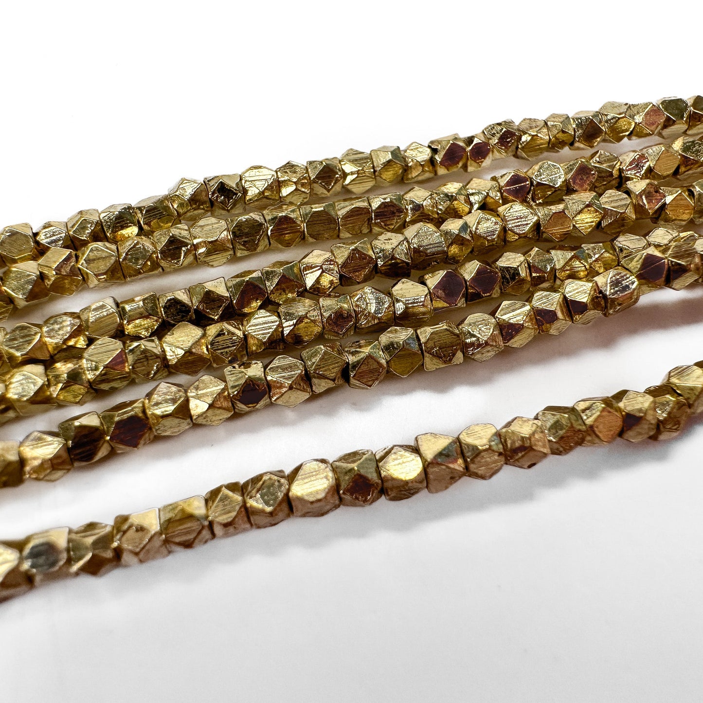 2mm Tiny Cornerless Cube Spacer Bead (5 Metal Options) - 12" Strand-The Bead Gallery Honolulu