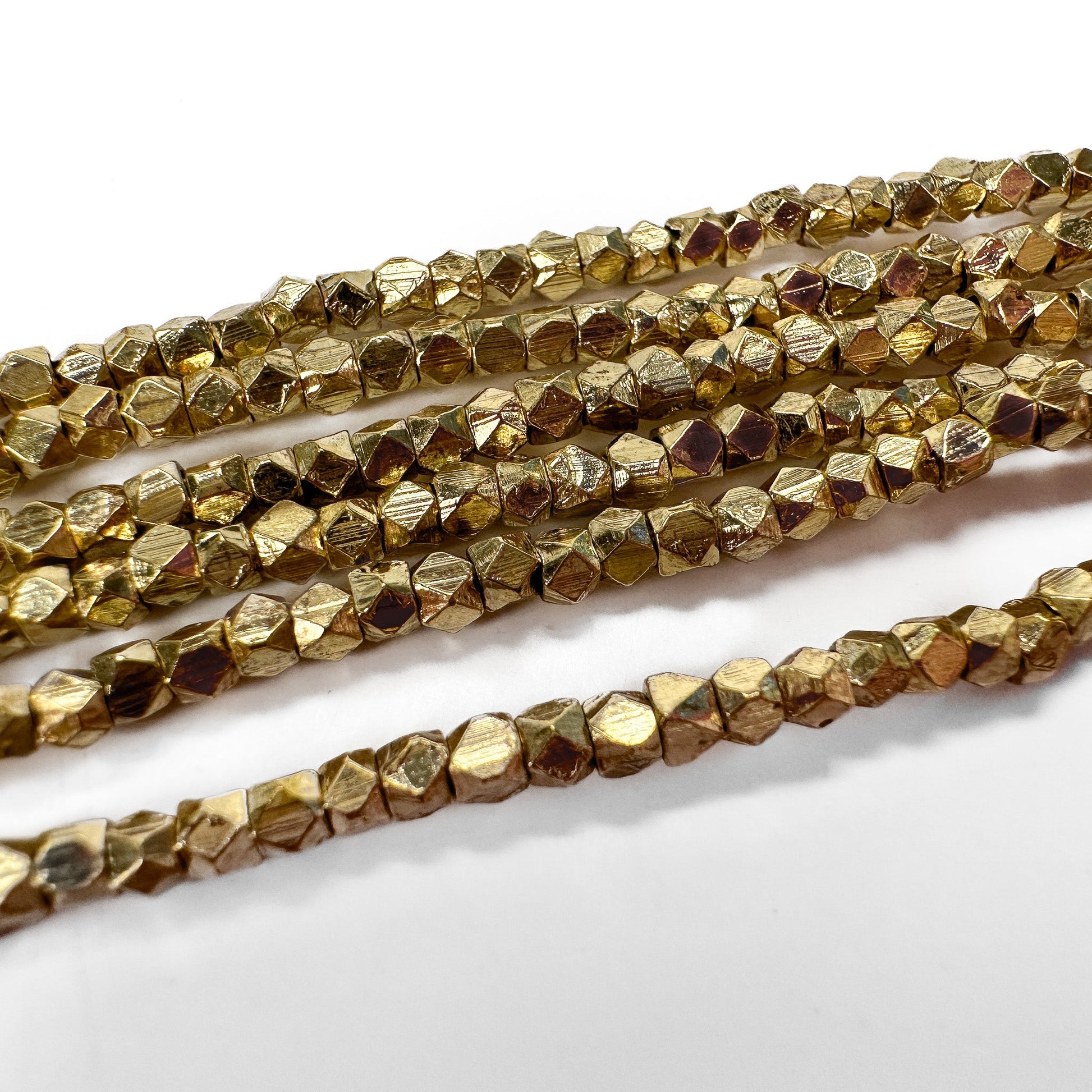 2mm Tiny Cornerless Cube Spacer Bead (5 Metal Options) - 12" Strand-The Bead Gallery Honolulu