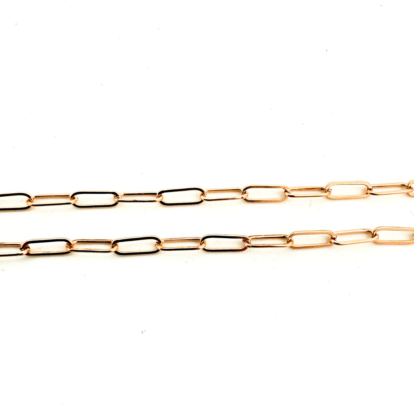 2mm x 5.2mm Flat Drawn Cable "Paperclip" Chain - Silver | Gold | Rose Gold (1 in/CH369)-The Bead Gallery Honolulu