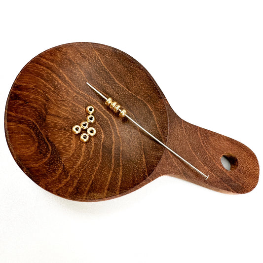 3mm Rustic Rondelle Bead - Gold (10 pc/M154)-The Bead Gallery Honolulu