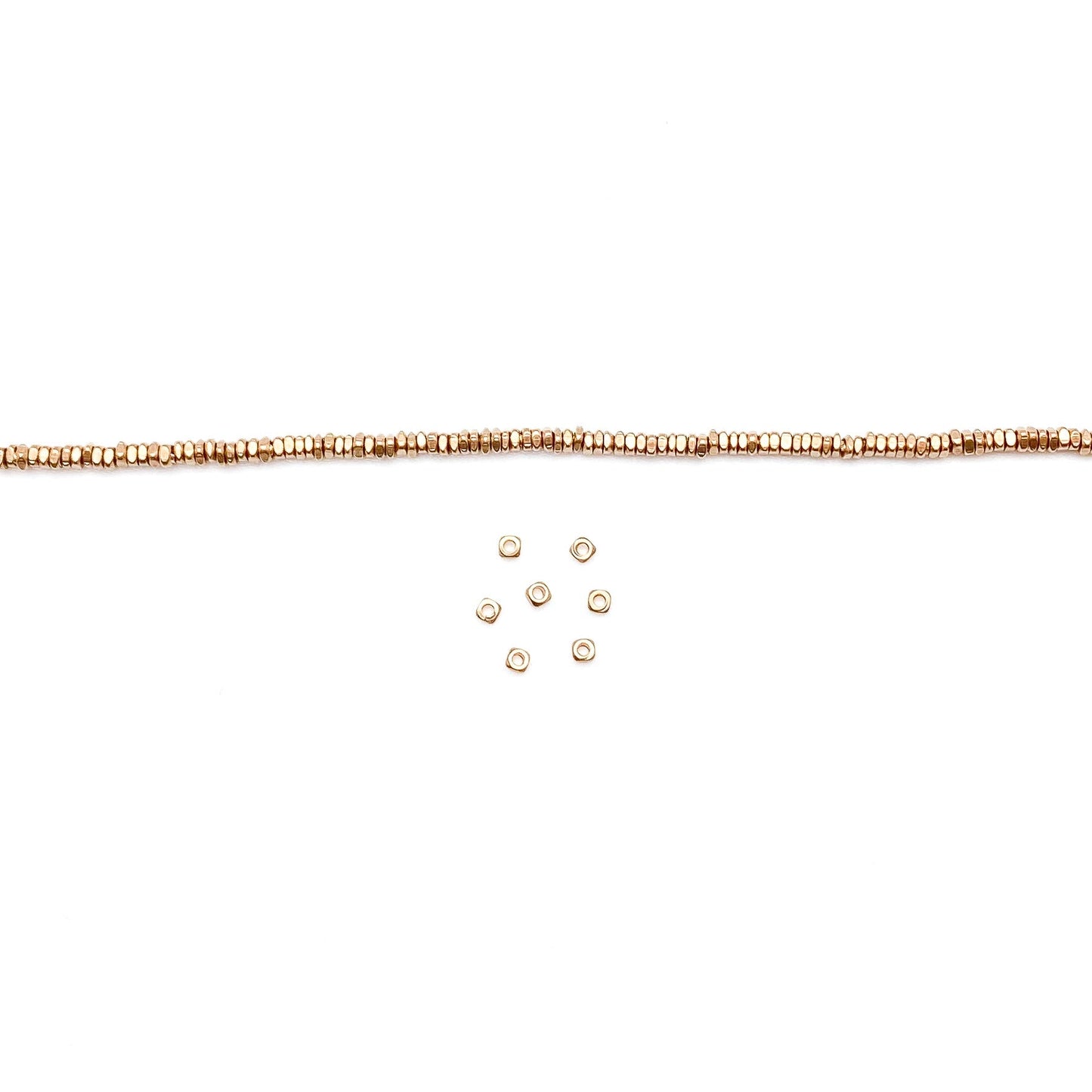 3mm Rustic Square Spacer Bead (5 Colors Available) - 12" Strand