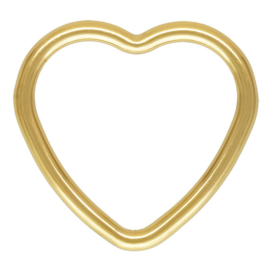 10mm Open Heart Charm/Link - Silver | Gold (M340)-The Bead Gallery Honolulu