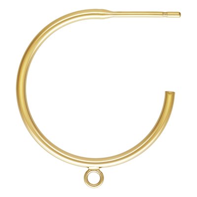 20mm 3/4-Hoop Post Earring with Closed Ring - Gold Filled (1pair/G674)-The Bead Gallery Honolulu