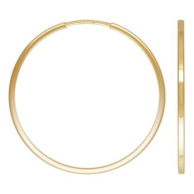 24mm Thin Square Tube Endless Hoop Earring - Gold Filled (1pair/G673)-The Bead Gallery Honolulu