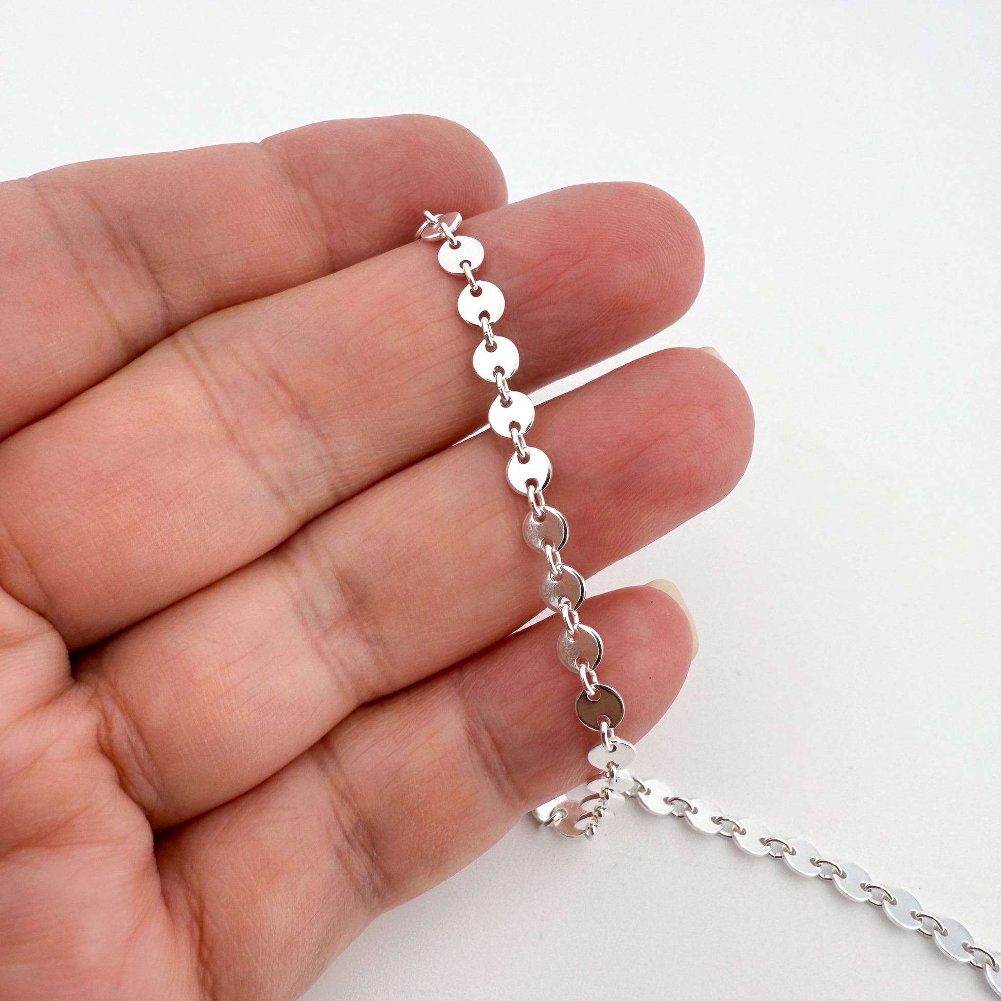 4mm Disc Chain - Sterling Silver (1 in/CH186)-The Bead Gallery Honolulu