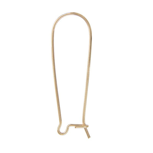 Long Kidney Earwire (2 Metal Options) - 1 pair-The Bead Gallery Honolulu