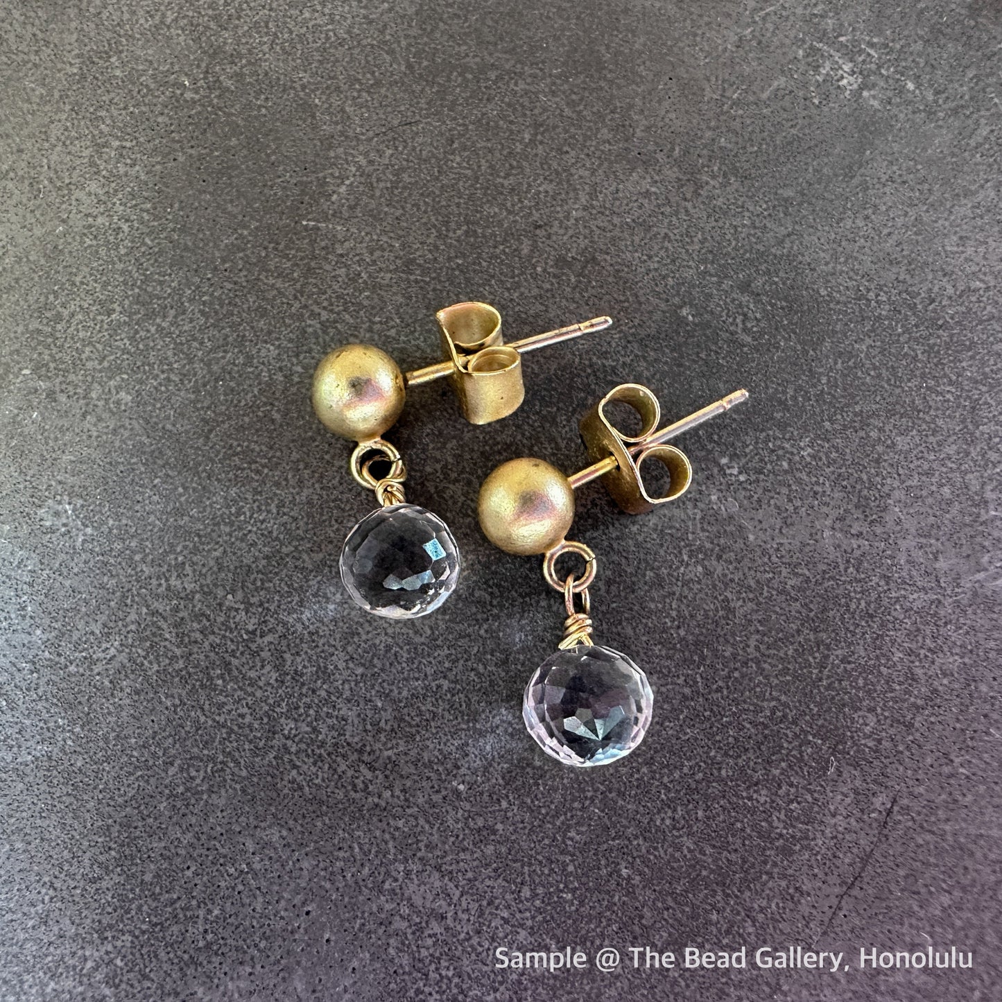 5mm Ball & Post Satin Hamilton Gold Earrings - 1 Pair-The Bead Gallery Honolulu